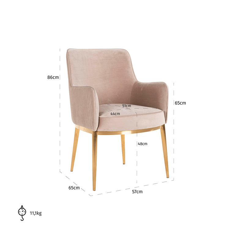 Stoel Breeze khaki velvet / brushed gold fire retardant (FR-Quartz 903 Khaki) van Richmond Interiors – Luxe comfort op maat van PureWonen. Vraag naar de beste prijs.