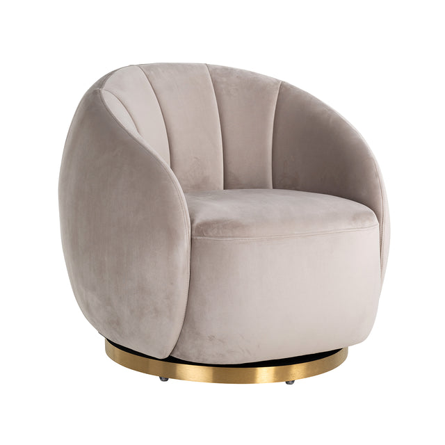 Draaifauteuil Jago khaki velvet / brushed gold (Quartz Khaki 903) van Richmond Interiors – Luxe comfort op maat van PureWonen. Vraag naar de beste prijs.
