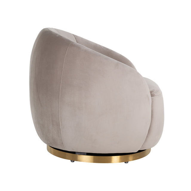 Draaifauteuil Jago khaki velvet / brushed gold (Quartz Khaki 903) van Richmond Interiors – Luxe comfort op maat van PureWonen. Vraag naar de beste prijs.