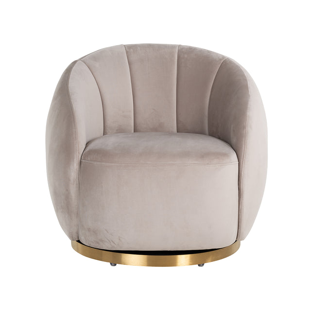 Draaifauteuil Jago khaki velvet / brushed gold (Quartz Khaki 903) van Richmond Interiors – Luxe comfort op maat van PureWonen. Vraag naar de beste prijs.