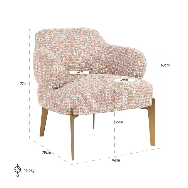 Fauteuil Venus trendy rose (Be trendy 1673 rose) van Richmond Interiors – Luxe comfort op maat van PureWonen. Vraag naar de beste prijs.