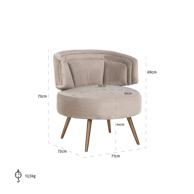 Fauteuil Hazel khaki velvet fire retardant (FR-Quartz 903 Khaki) van Richmond Interiors – Luxe comfort op maat van PureWonen. Vraag naar de beste prijs.