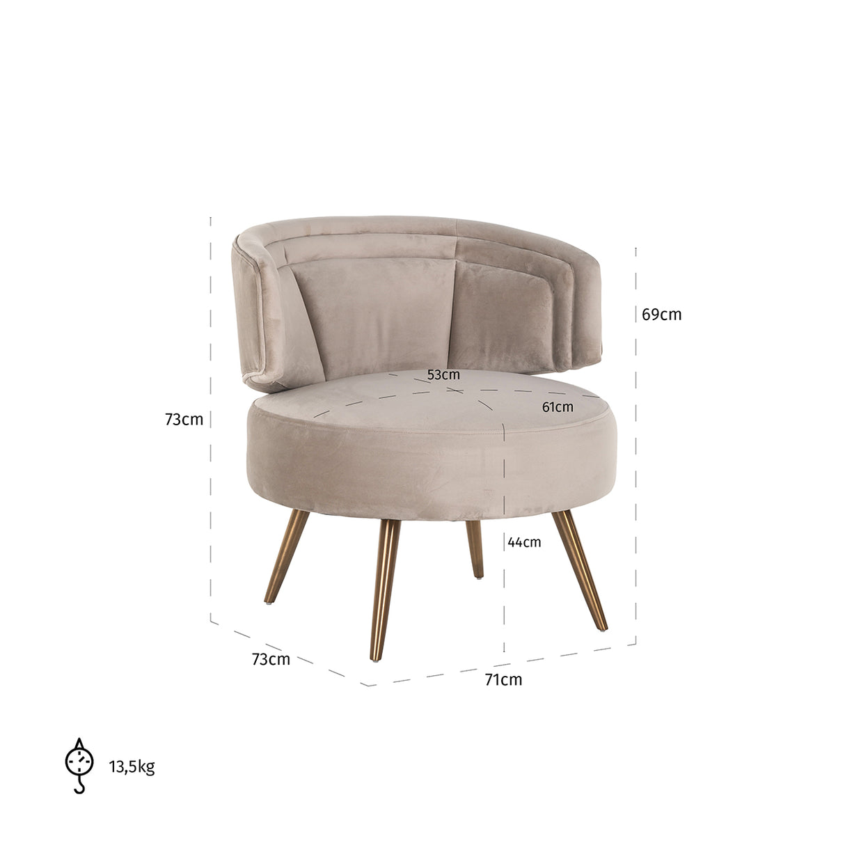 Fauteuil Hazel khaki velvet fire retardant (FR-Quartz 903 Khaki) van Richmond Interiors – Luxe comfort op maat van PureWonen. Vraag naar de beste prijs.