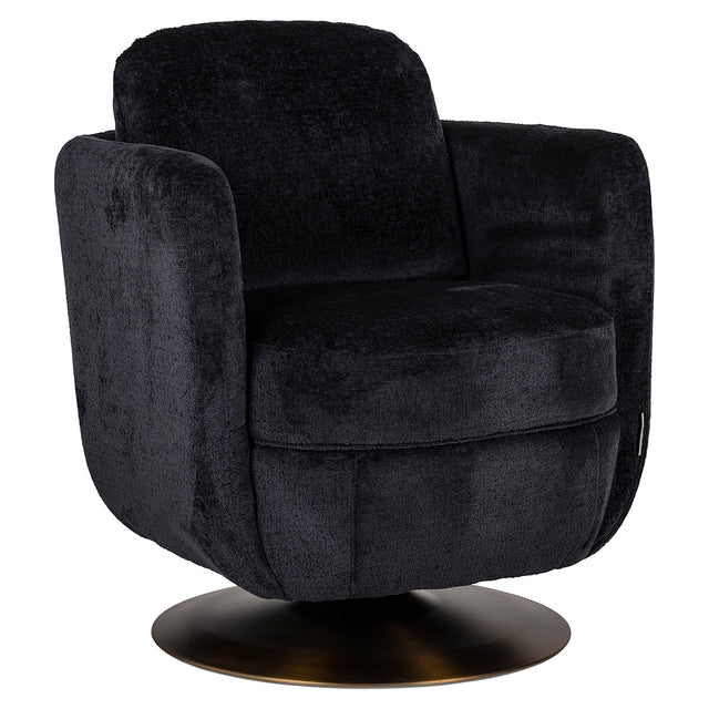 Draaifauteuil Turner black chenille (Bergen 809 black chenille) van Richmond Interiors – Luxe comfort op maat van PureWonen. Vraag naar de beste prijs.