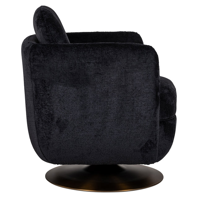 Draaifauteuil Turner black chenille (Bergen 809 black chenille) van Richmond Interiors – Luxe comfort op maat van PureWonen. Vraag naar de beste prijs.