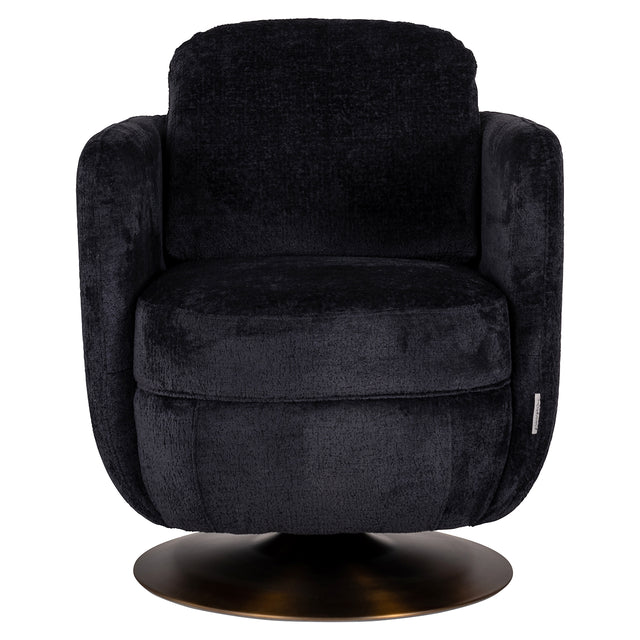Draaifauteuil Turner black chenille (Bergen 809 black chenille) van Richmond Interiors – Luxe comfort op maat van PureWonen. Vraag naar de beste prijs.