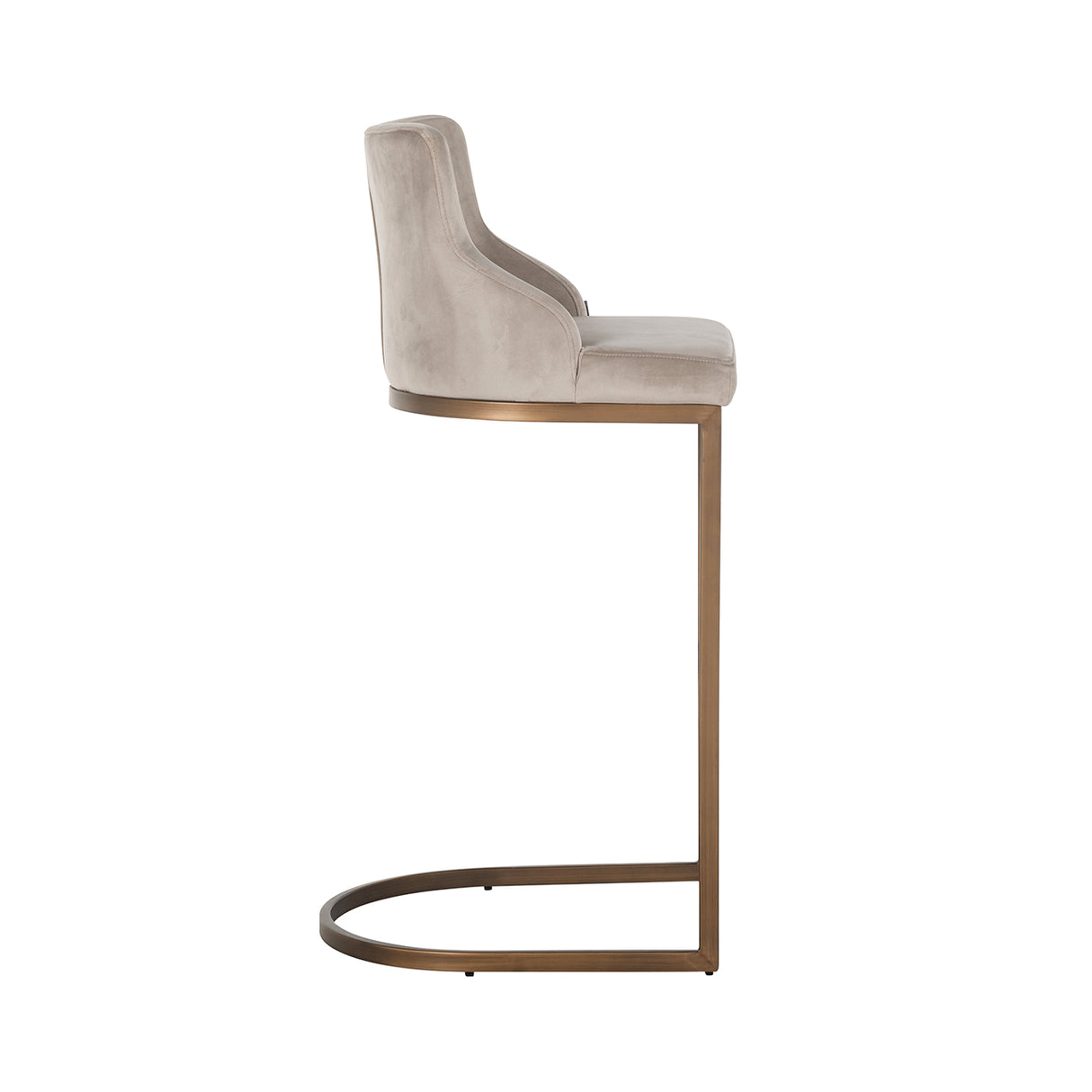 Barstoel Bolton khaki velvet / brushed gold fire retardant (FR-Quartz 903 Khaki) van Richmond Interiors – Luxe comfort op maat van PureWonen. Vraag naar de beste prijs.