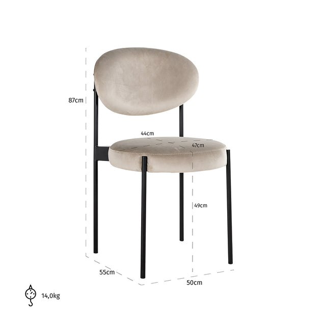 Stoel Kaylee khaki velvet (Quartz Khaki 903) van Richmond Interiors – Luxe comfort op maat van PureWonen. Vraag naar de beste prijs.