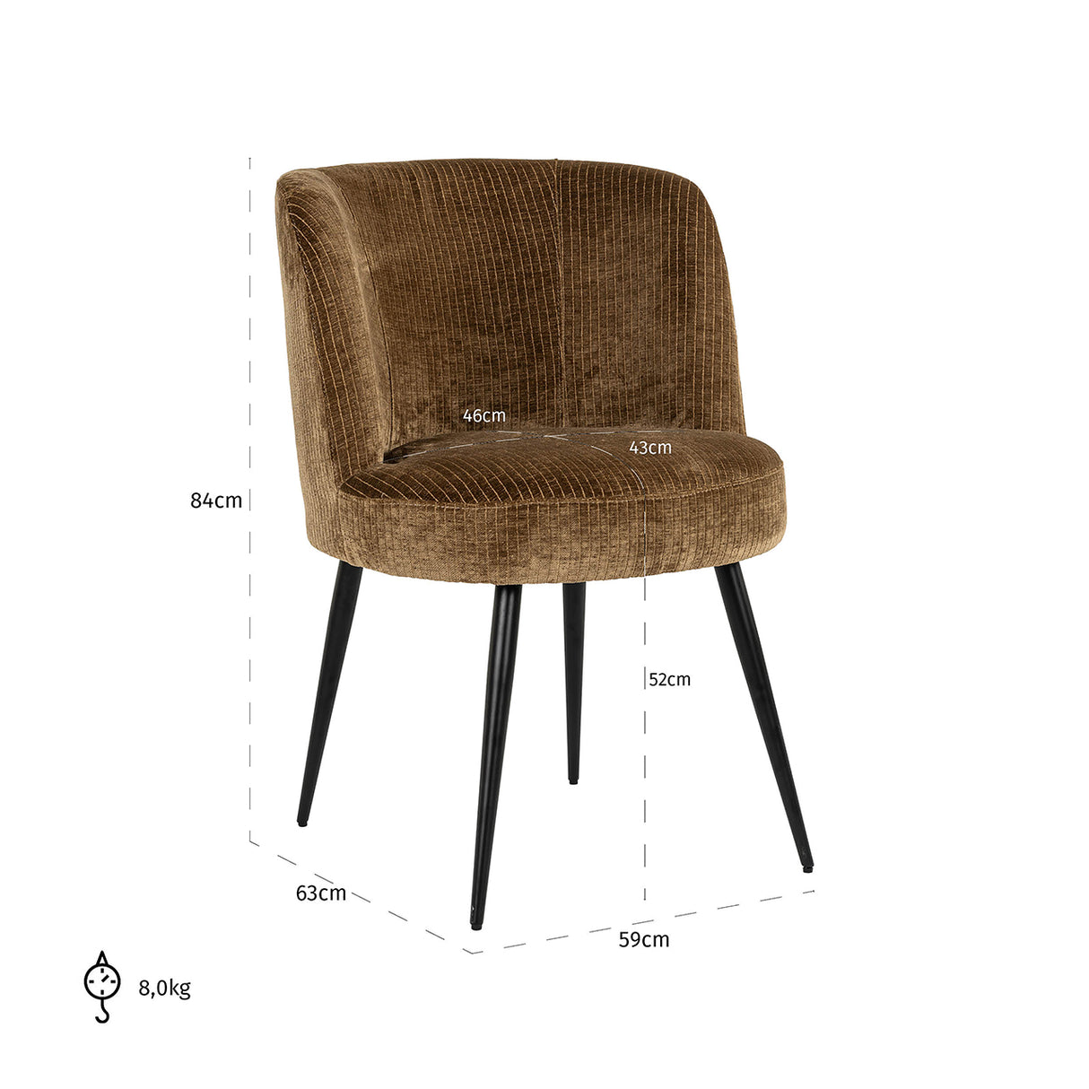 Eetkamerstoel Morton olive cloe (Cloe 751 Olive) van Richmond Interiors – Luxe comfort op maat van PureWonen. Vraag naar de beste prijs.