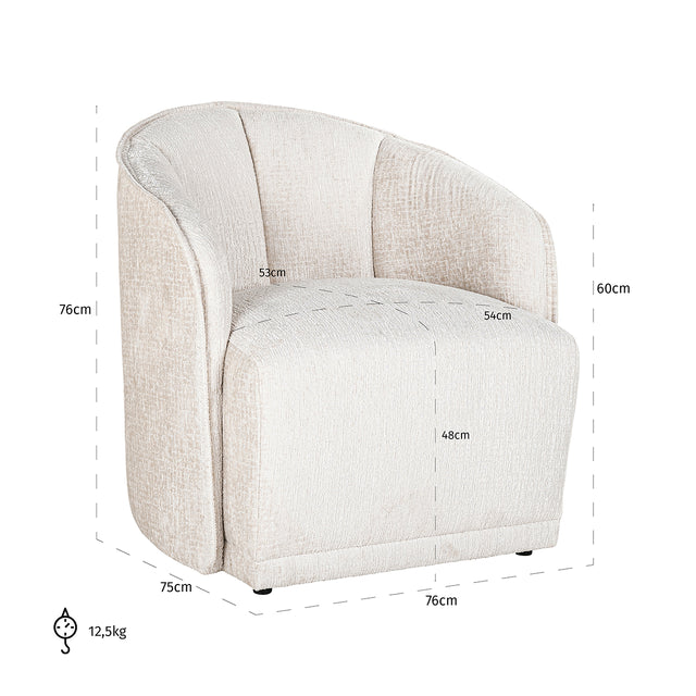 Fauteuil Maryse cream fusion (Fusion cream 02) van Richmond Interiors – Luxe comfort op maat van PureWonen. Vraag naar de beste prijs.