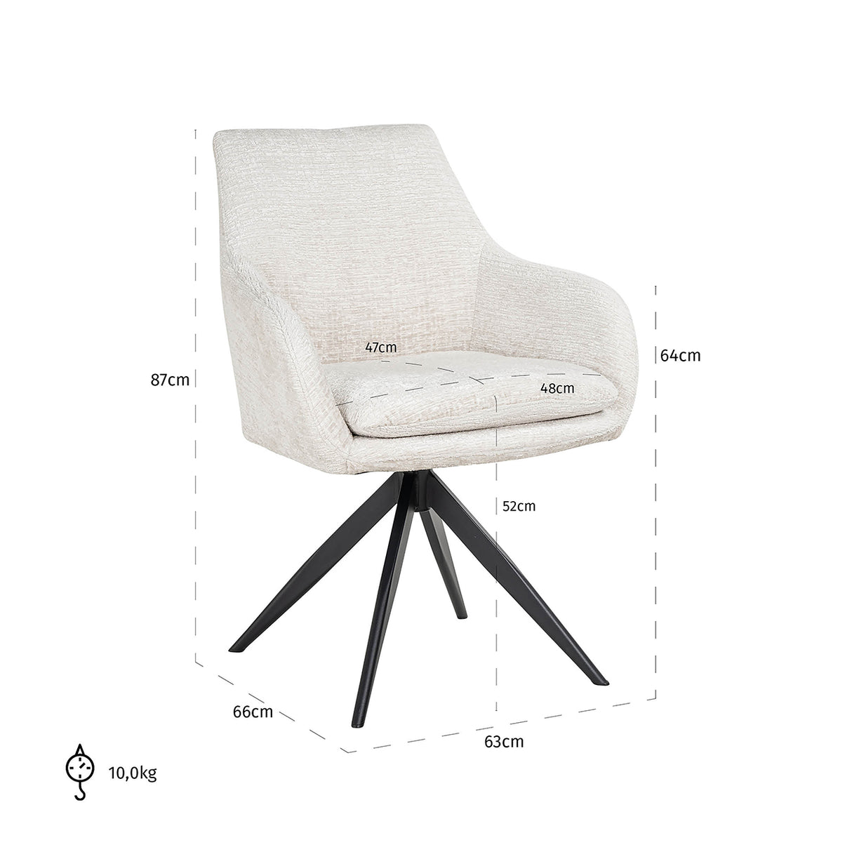 Draaistoel Lisonne cream fusion (Fusion cream 02) van Richmond Interiors – Luxe comfort op maat van PureWonen. Vraag naar de beste prijs.