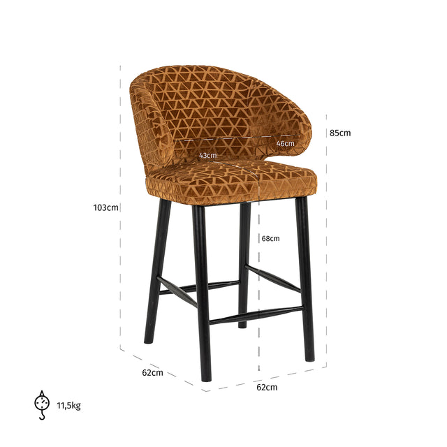 Counterstoel Indigo gold triangle (Triangle 2013 old gold) van Richmond Interiors – Luxe comfort op maat van PureWonen. Vraag naar de beste prijs.