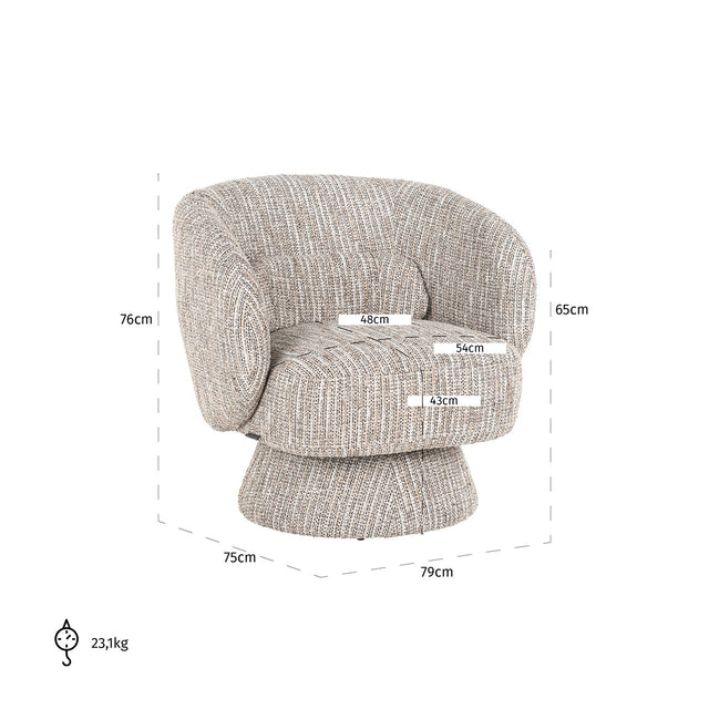 Draaifauteuil Cavallo beige coco (Beige coco) van Richmond Interiors – Luxe comfort op maat van PureWonen. Vraag naar de beste prijs.