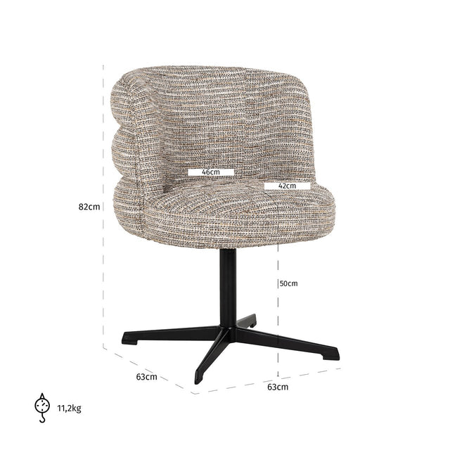 Draaistoel Chadwick beige coco (Beige coco) van Richmond Interiors - laagste prijs offerte van PureWonen