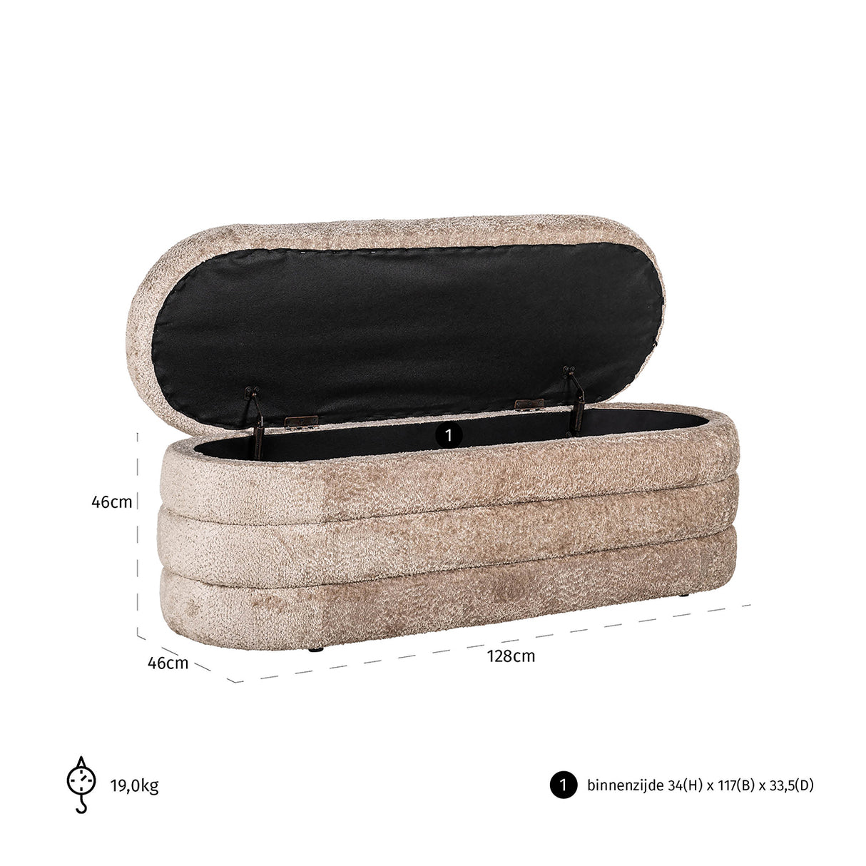 Poef Camille Sheep Nature (Sheep 01 nature) van Richmond Interiors – Luxe comfort op maat van PureWonen. Vraag naar de beste prijs.