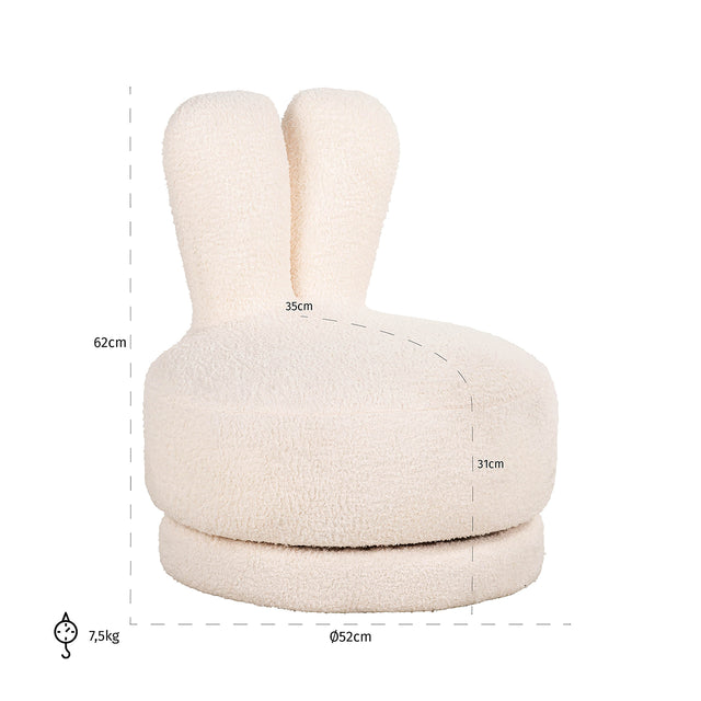 Kinderstoel Bunny white teddy (Teddy 14 White) van Richmond Interiors – Luxe comfort op maat van PureWonen. Vraag naar de beste prijs.