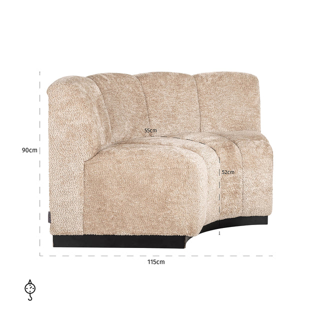 Ronde hoek eetkamerbank Hillpark () van Richmond Interiors – Luxe comfort op maat van PureWonen. Vraag naar de beste prijs.