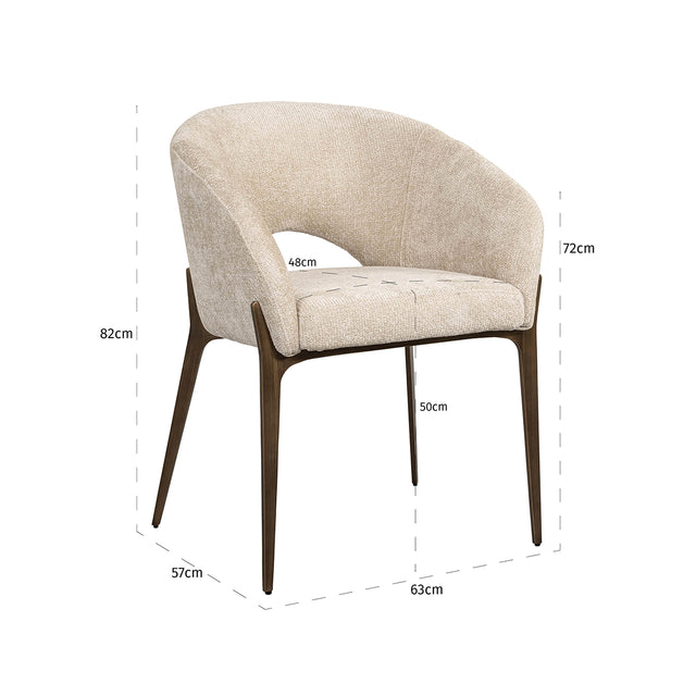 Eetkamerstoel Kenzi cream unicorn (Unicorn 11 cream) van Richmond Interiors – Luxe comfort op maat van PureWonen. Vraag naar de beste prijs.