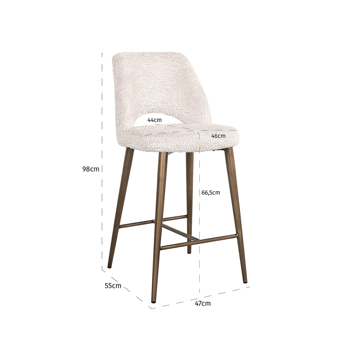 Counterstoel Delphine lovely cream (Be Lovely 11 Cream) van Richmond Interiors – Luxe comfort op maat van PureWonen. Vraag naar de beste prijs.