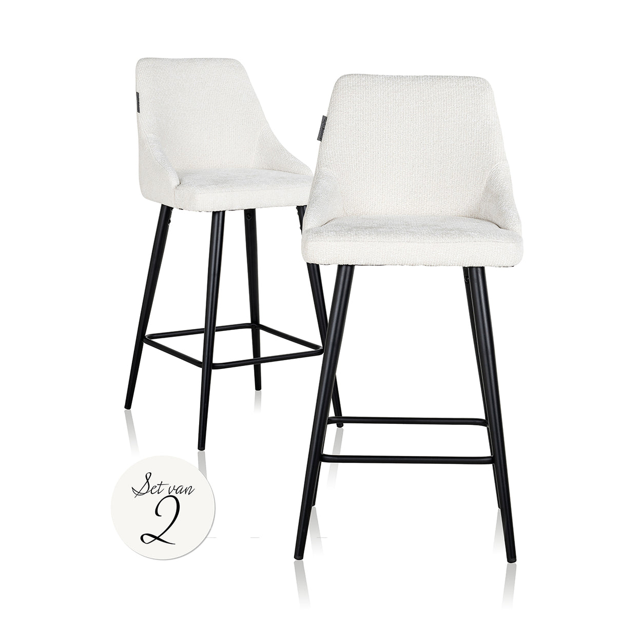 Counter stoel Brooke white unicorn (set van 2) (Unicorn 02 white) van Richmond Interiors – Luxe comfort op maat van PureWonen. Vraag naar de beste prijs.