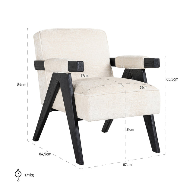 Fauteuil Cooper white chenille (Bergen 900 white chenille) van Richmond Interiors – Luxe comfort op maat van PureWonen. Vraag naar de beste prijs.