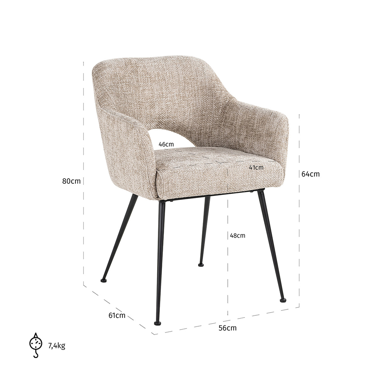 Stoel Jenthe desert renegade fire retardant (FR-Renegade desert 109) van Richmond Interiors – Luxe comfort op maat van PureWonen. Vraag naar de beste prijs.