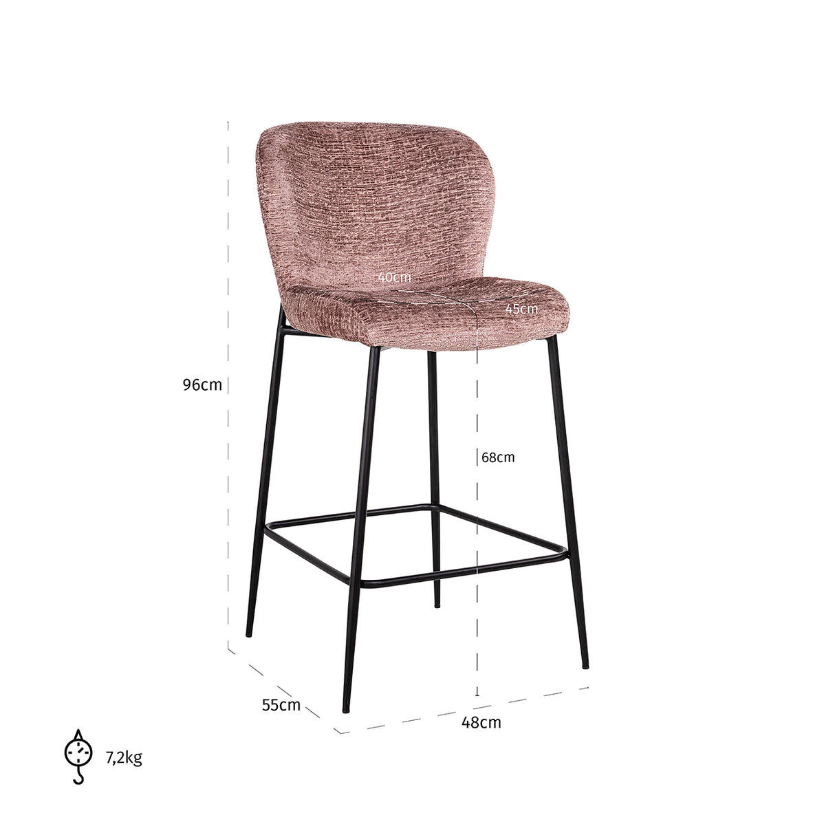Counterstoel Darby pale fusion (FR-Fusion pale 200) van Richmond Interiors – Luxe comfort op maat van PureWonen. Vraag naar de beste prijs.