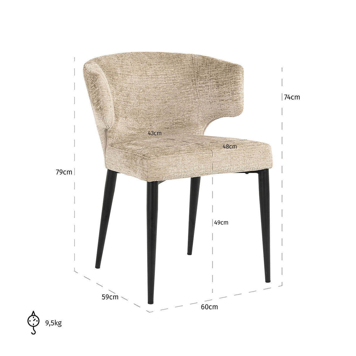 Stoel Taylor desert fusion fire retardant (FR-Fusion 109 desert) van Richmond Interiors – Luxe comfort op maat van PureWonen. Vraag naar de beste prijs.
