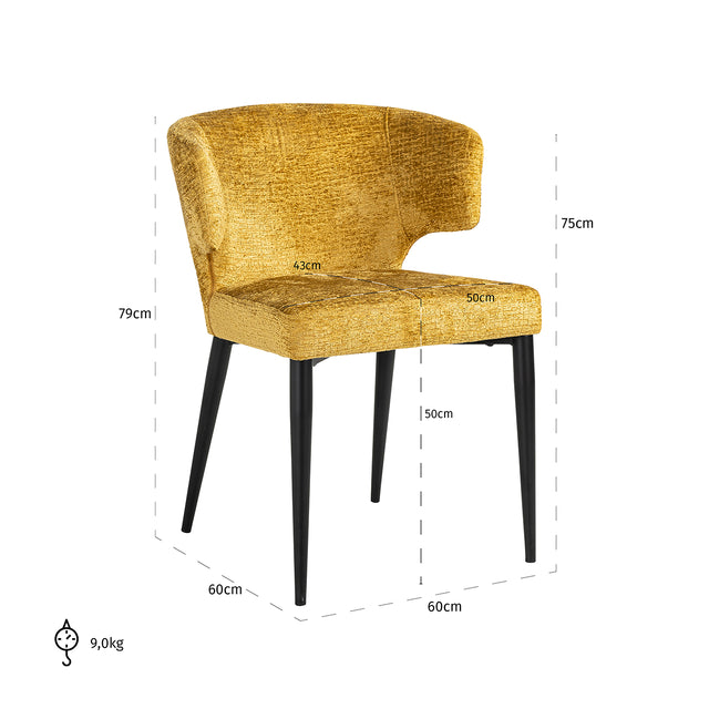 Stoel Taylor mustard fusion (Fusion mustard 06) van Richmond Interiors – Luxe comfort op maat van PureWonen. Vraag naar de beste prijs.