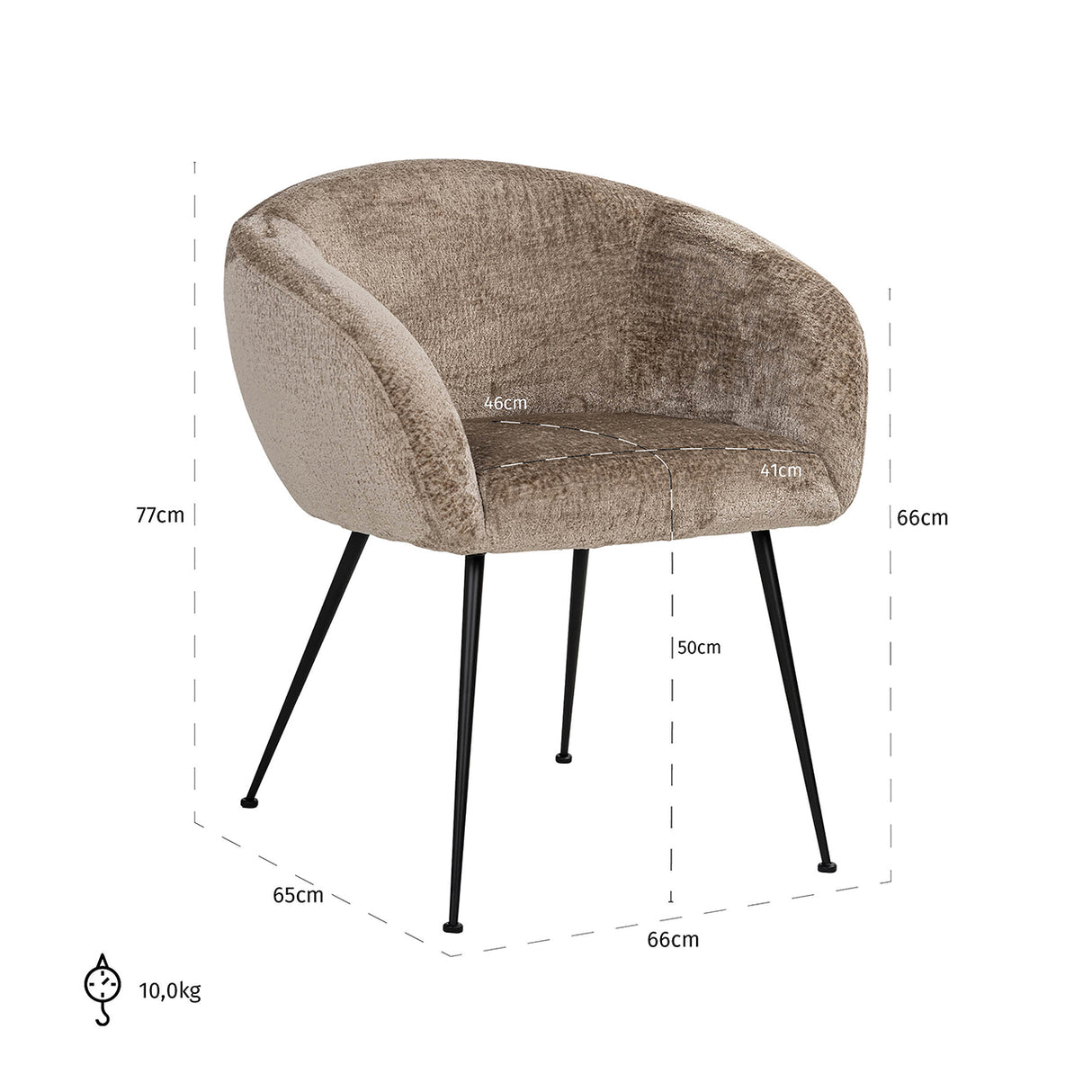 Stoel Ruby taupe chenille (Bergen 104 taupe chenille) van Richmond Interiors – Luxe comfort op maat van PureWonen. Vraag naar de beste prijs.