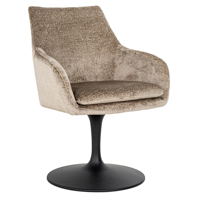 Draaistoel Marlon taupe chenille (Bergen 104 taupe chenille) van Richmond Interiors – Luxe comfort op maat van PureWonen. Vraag naar de beste prijs.