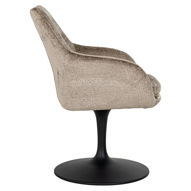 Draaistoel Marlon taupe chenille (Bergen 104 taupe chenille) van Richmond Interiors – Luxe comfort op maat van PureWonen. Vraag naar de beste prijs.