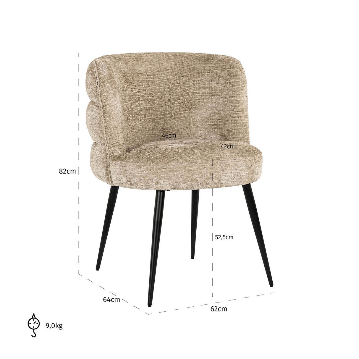 Stoel Stella desert fusion fire retardant (FR-Fusion 109 desert) van Richmond Interiors – Luxe comfort op maat van PureWonen. Vraag naar de beste prijs.