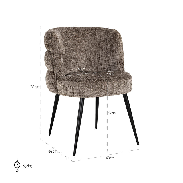 Stoel Stella stone chenille (Niagara 104 Stone Chenille) van Richmond Interiors – Luxe comfort op maat van PureWonen. Vraag naar de beste prijs.