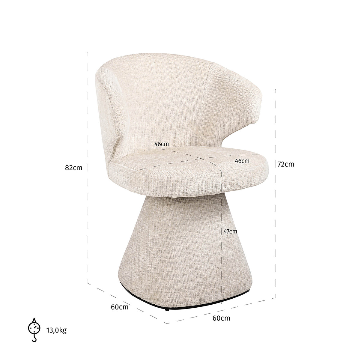 Stoel Gatsbi beige chenille fire retardant (Niagara 902 beige Chenille) van Richmond Interiors – Luxe comfort op maat van PureWonen. Vraag naar de beste prijs.