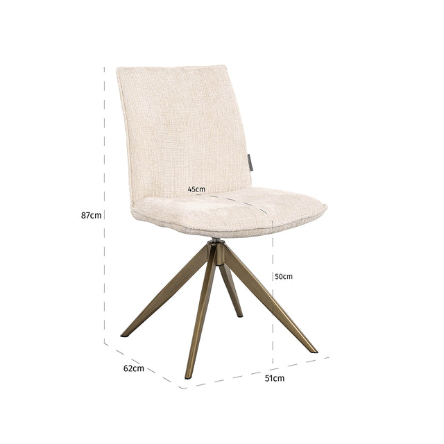 Draaistoel Dakota beige chenille (Niagara 902 beige Chenille) van Richmond Interiors – Luxe comfort op maat van PureWonen. Vraag naar de beste prijs.