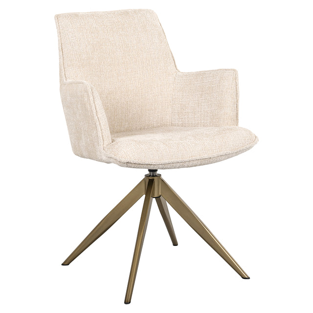 Draaistoel met arm Dakota beige chenille (Niagara 902 beige Chenille) van Richmond Interiors – Luxe comfort op maat van PureWonen. Vraag naar de beste prijs.