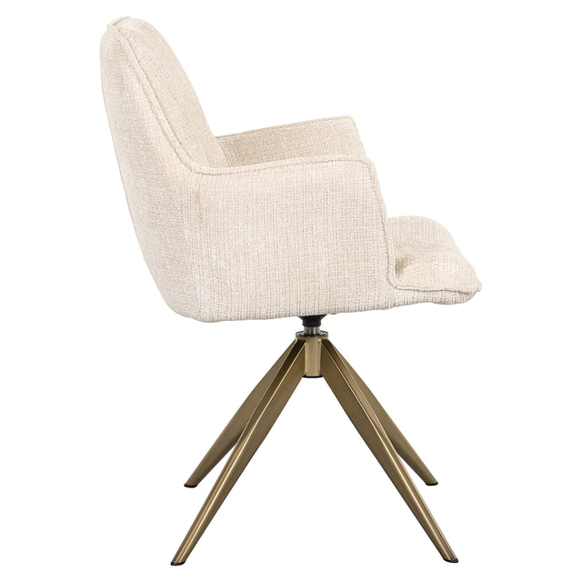 Draaistoel met arm Dakota beige chenille (Niagara 902 beige Chenille) van Richmond Interiors – Luxe comfort op maat van PureWonen. Vraag naar de beste prijs.