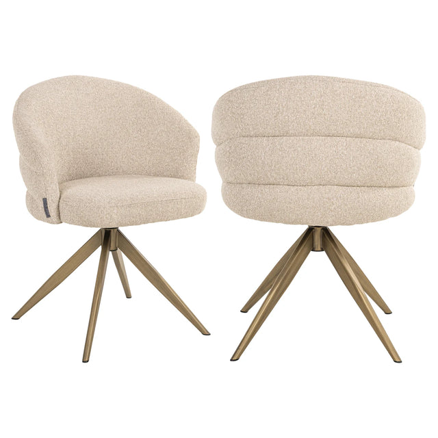 Eetkamerstoel Zendaya biscotti swivel fire retardant