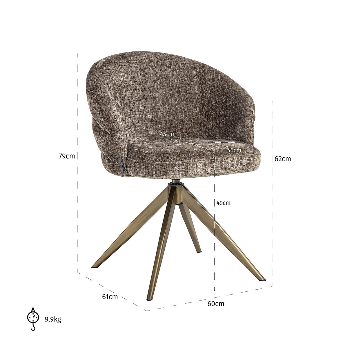 Draaistoel Zendaya stone chenille (Niagara 104 Stone Chenille) van Richmond Interiors – Luxe comfort op maat van PureWonen. Vraag naar de beste prijs.