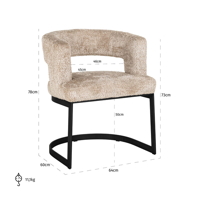 Stoel Ellis lovely beige (Be Lovely 170 Beige) van Richmond Interiors – Luxe comfort op maat van PureWonen. Vraag naar de beste prijs.