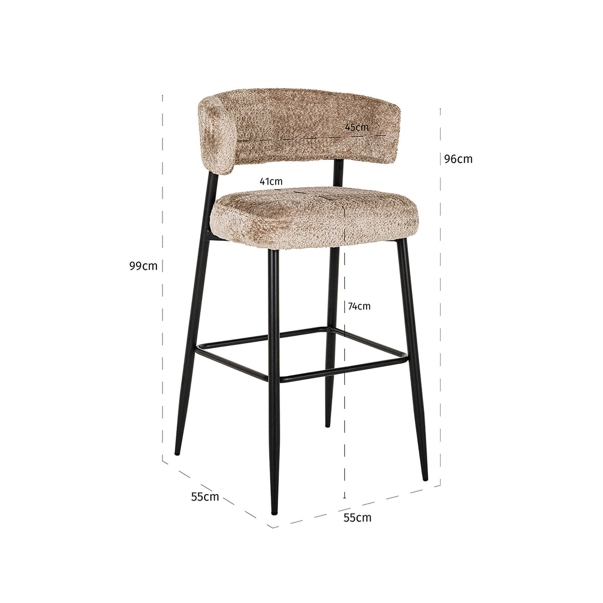 Counterstoel Rochelle sheep nature (set van 2) (Sheep 01 nature) van Richmond Interiors – Luxe comfort op maat van PureWonen. Vraag naar de beste prijs.