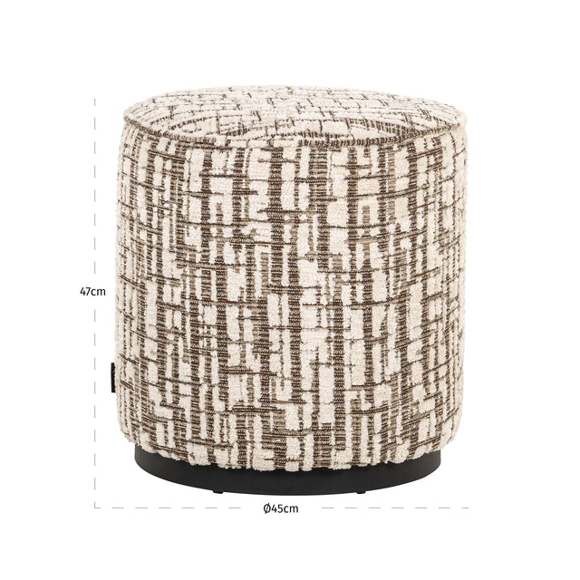 Poef & Voetenbank Lexie cream 45Ø