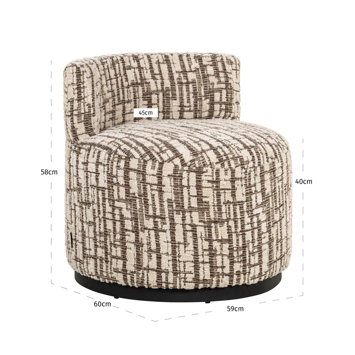 Lounge stoel Franny brown labyrinth van Richmond Interiors – Luxe comfort op maat van PureWonen. Vraag naar de beste prijs.