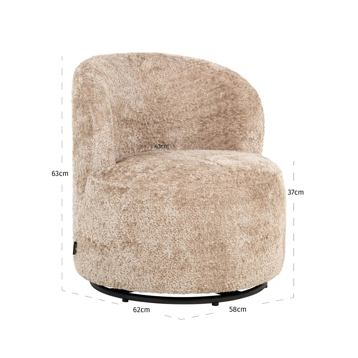 Lounge stoel Jackie sheep natural swivel kids van Richmond Interiors – Luxe comfort op maat van PureWonen. Vraag naar de beste prijs.