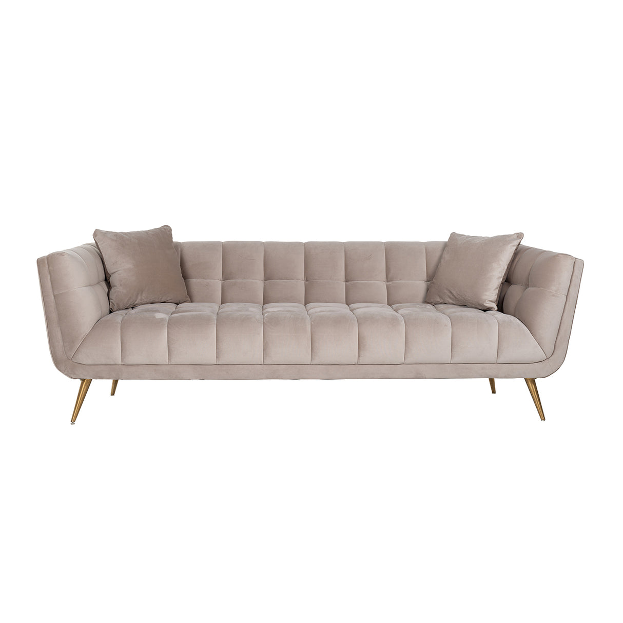 Bank Huxley Khaki velvet / Brushed gold (Quartz Khaki 903) van Richmond Interiors – Luxe comfort op maat van PureWonen. Vraag naar de beste prijs.