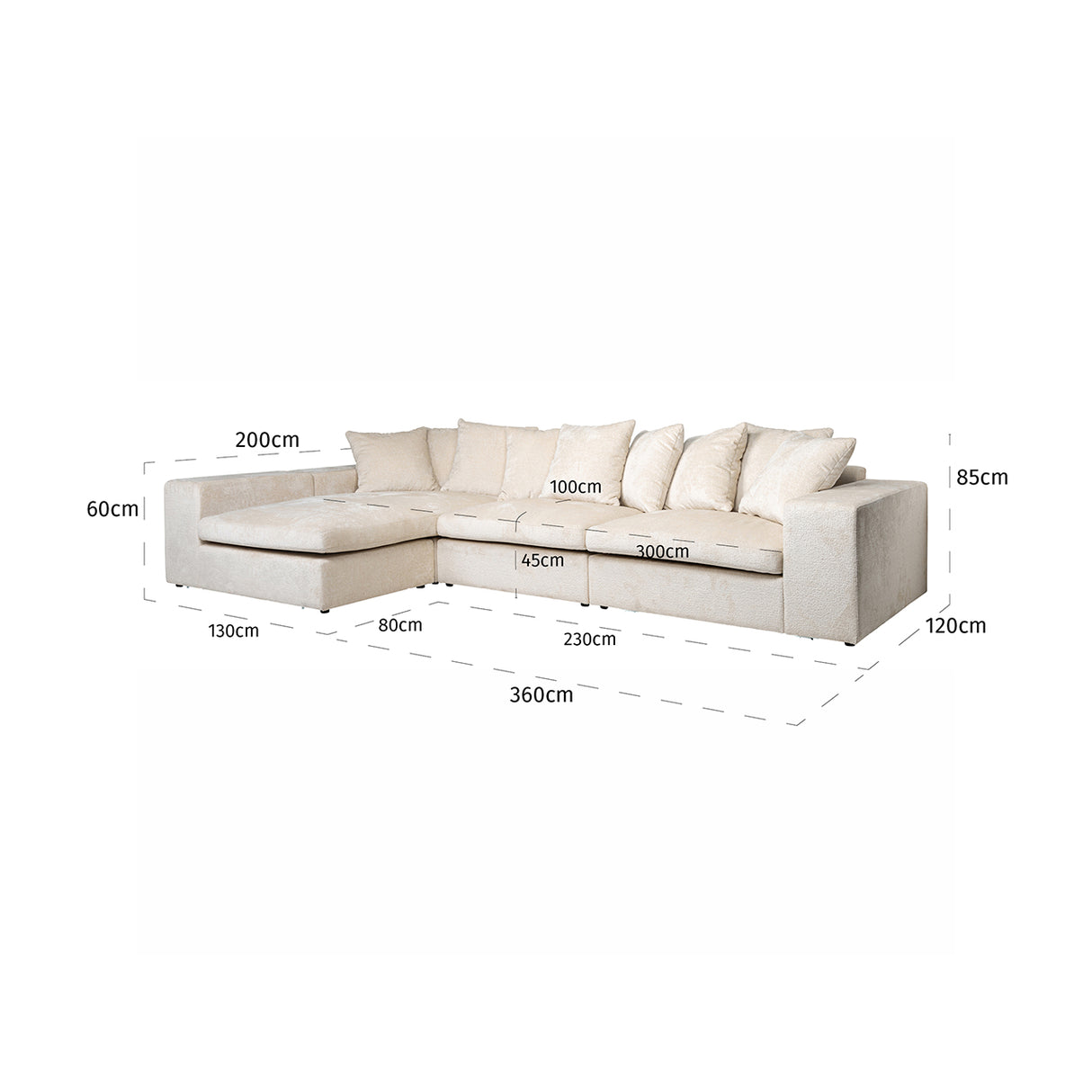 Bank Alcazar 3-zits + lounge links/rechts van Richmond Interiors – Luxe comfort op maat van PureWonen. Vraag naar de beste prijs.