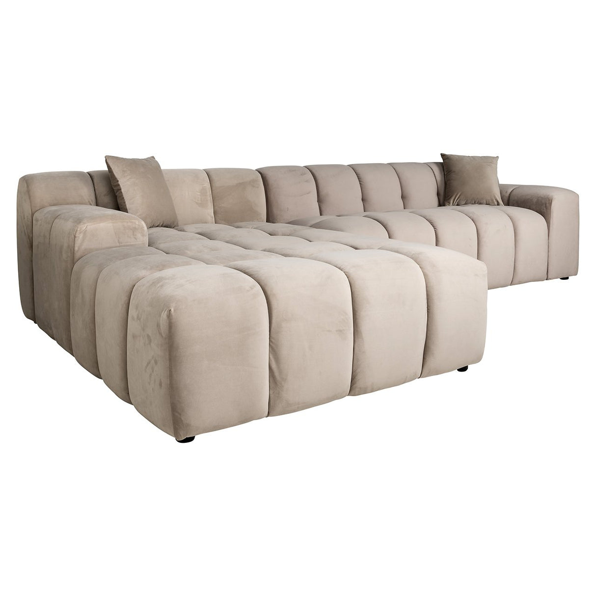 Bank Cube 3-zits + lounge links (Quartz Khaki 903) van Richmond Interiors – Luxe comfort op maat van PureWonen. Vraag naar de beste prijs.