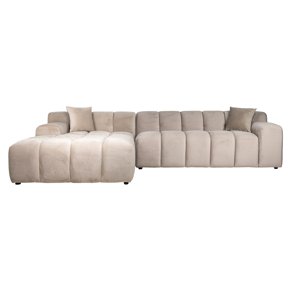 Bank Cube 3-zits + lounge links (Quartz Khaki 903) van Richmond Interiors – Luxe comfort op maat van PureWonen. Vraag naar de beste prijs.