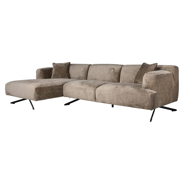 Bank Donovan 3-zits + lounge links (Bergen 104 taupe chenille) van Richmond Interiors – Luxe comfort op maat van PureWonen. Vraag naar de beste prijs.